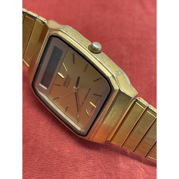 Vintage 1980s Seiko H357-5009 LCD Digital Watch New Battery 7” Running Ana Digi - Picture 8 of 16